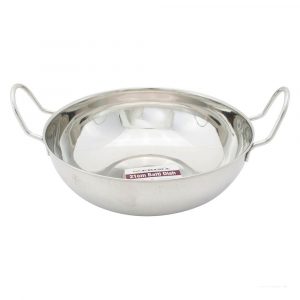Stainless steel Curry Serving Balti Karahi Table Dishe 21cm Bowl