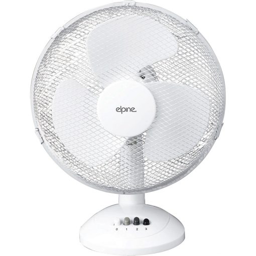 12" Oscillating Desk Fan Energy Efficient Electrical Cooling Fan white