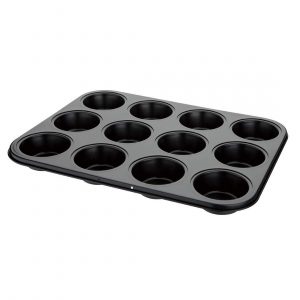 12Cup Muffin Tray Cup Cakes Baking Pan Carbon Steel Non-Stick