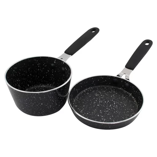2pc Non Stick Mini Cookware Set 12cm Milk Pan and 14cm Fry pan