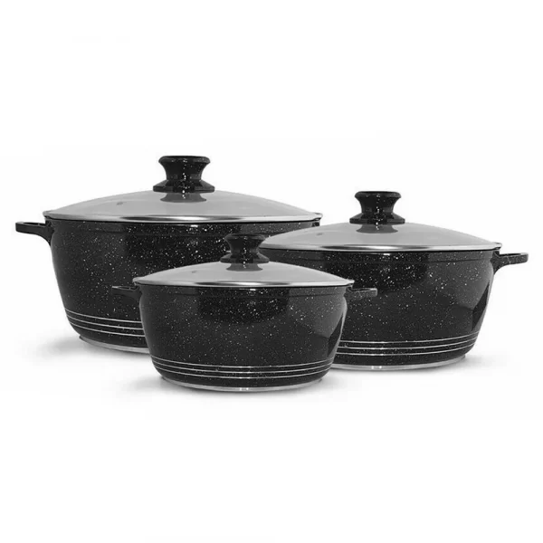 6Pcs Non Stick Casserole Stockpot Cooking Pot Lid Cookware Set