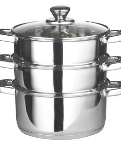 Stainless Steel Steamer Set 3 Tier Cooking Pots Set in 22cm