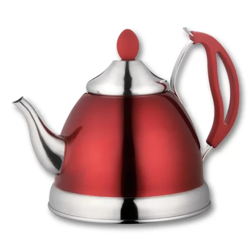 Stainless Steel Whistling Kettle Coffee Tea Pot 1.5L Metallic Red
