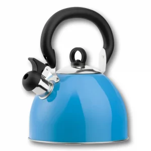 Whistling Kettle Stainless Steel Travel camping Tea Pot 2.5L Blue