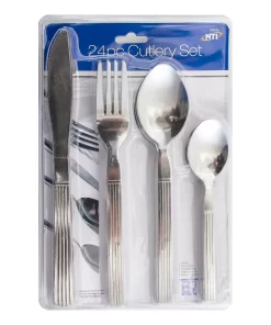 24pcs Stainless Steel Cutlery Set Dinner Dinnerware Tableware Set