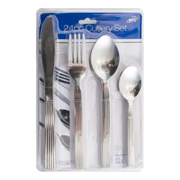 24pcs Stainless Steel Cutlery Set Dinner Dinnerware Tableware Set