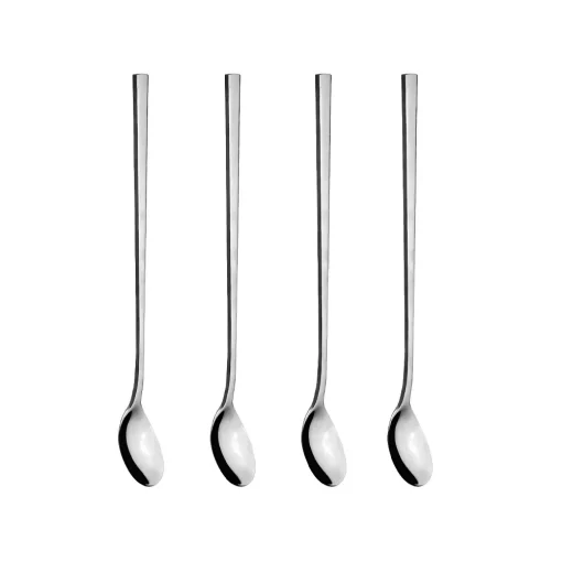 4 Pcs Stainless Steel Long Soda Spoons Latte Dessert Spoon