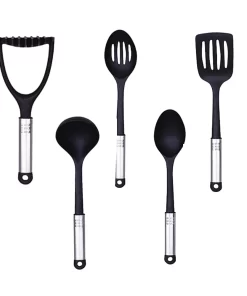5Pcs Utensils Set Nylon Kitchen Tools Turner Spoon Ladle Masher Skimmer