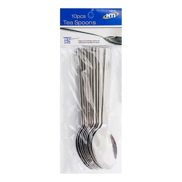 10Pcs Stainless Steel Silver Tea Spoons Cutlery Tableware Set