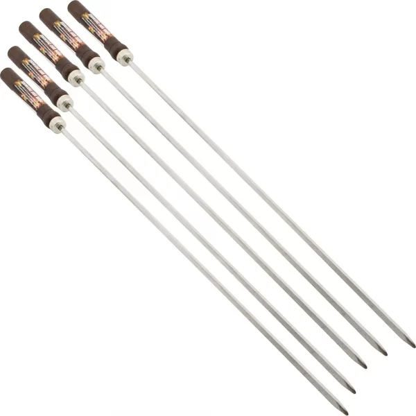 5mm Stainless Steel BBQ Skewers Barbecue Grill Accessories 21"