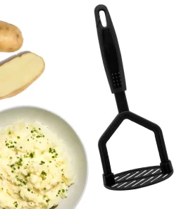 Non stick Nylon Potato Vegetable Masher Black Soft Grip Handle