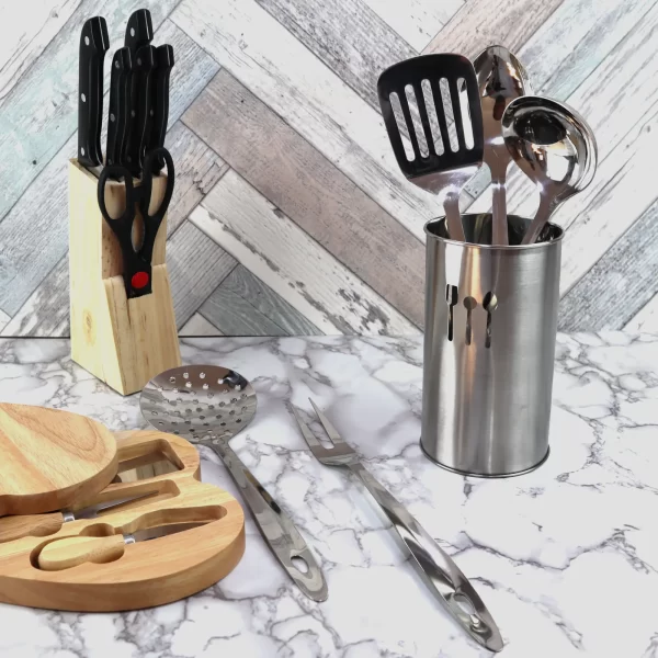 fork with Skimmer on kitchen worktop