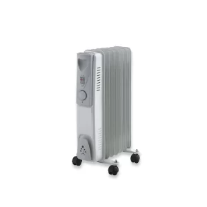 1500W Portable Electric Heater 7 Fin Oil Filled Radiator White
