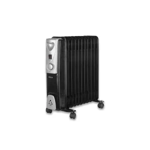 2.5kW Oil Filled Electric Radiator Heater Portable Heater Black