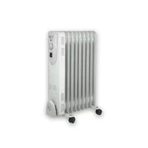 2000W Oil Filled Heater Portable Electric Radiator Heater White
