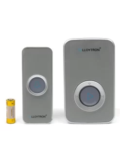 Lloytron MIP3 Wireless Doorbell Main Plug-in Door Chime in Grey