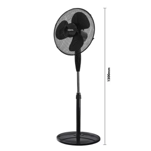 black pedestal fan