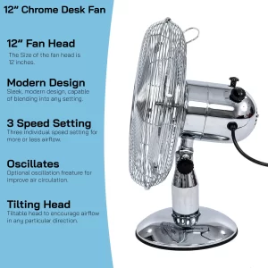 chrome table fan
